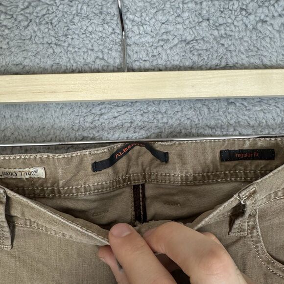 Alberto‎ Jeans Mens 34x29 Brown Luxury T400 Denim Modern Fit Preppy - Picture 3 of 11